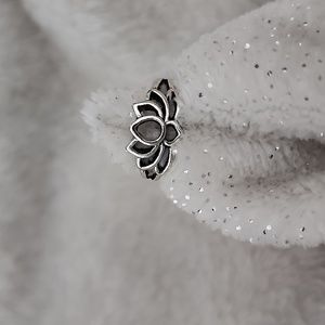 Blooming Lotus Flower Silver Plated Fashion Ring